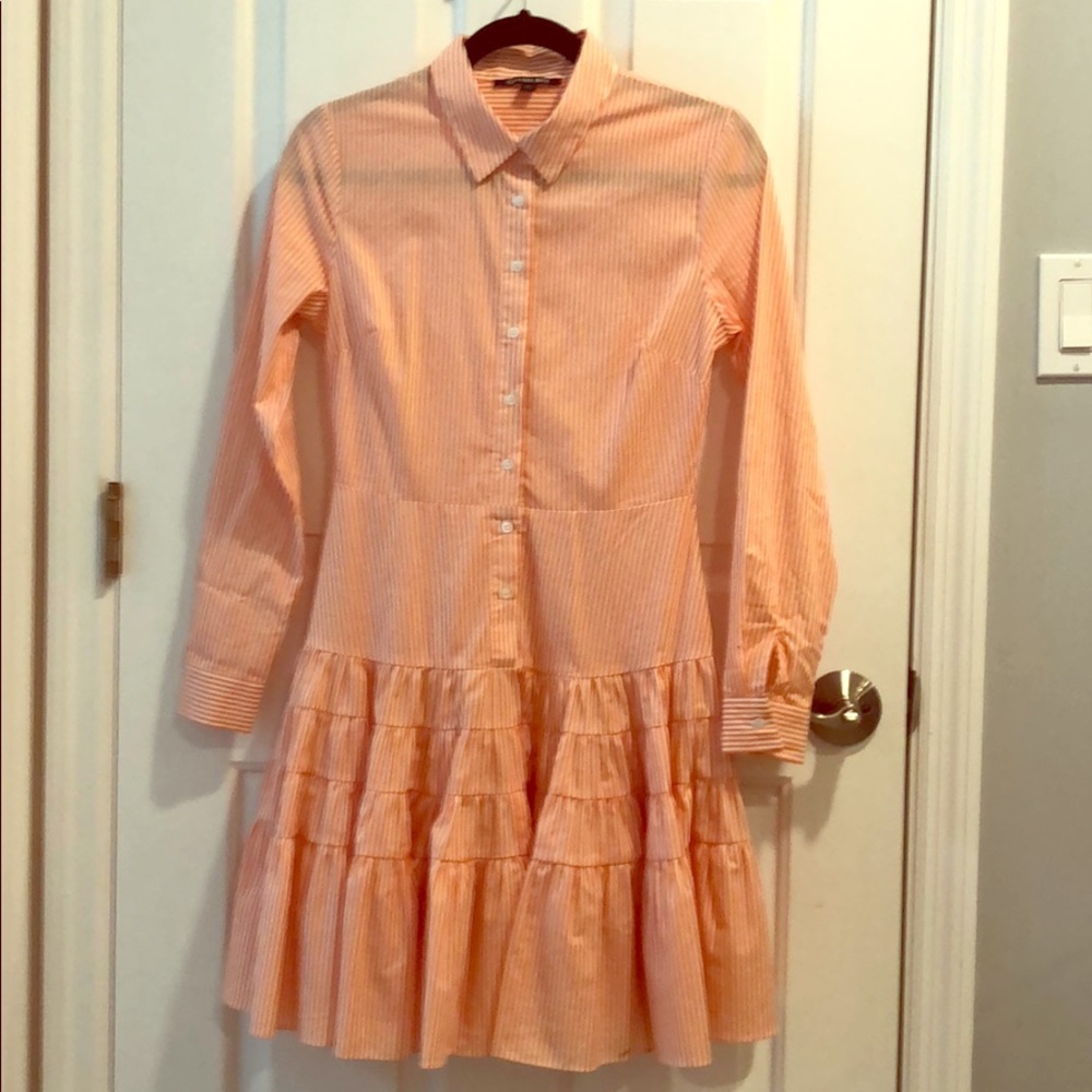 Gianni Bini Orange and White Striped Dress